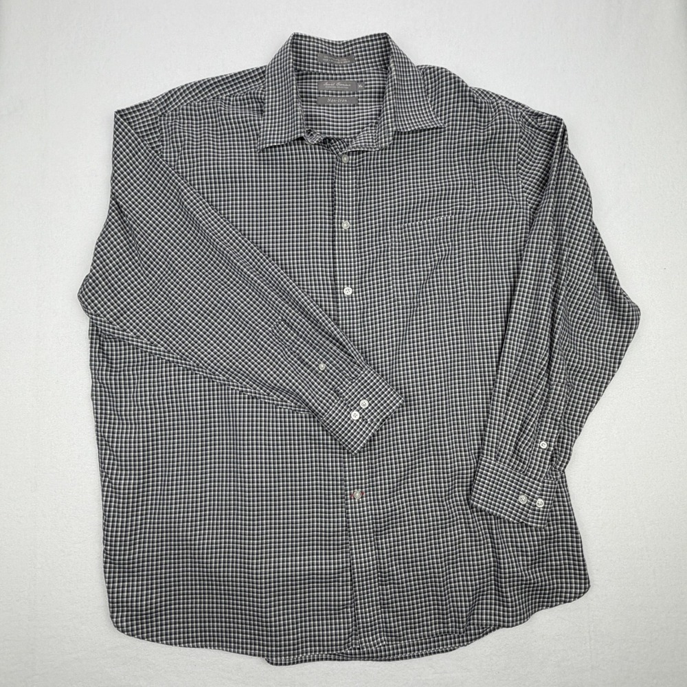 Daniel Cremieux Signature Collection Mens XL Non-Iron Cotton Lyocell Check Shirt